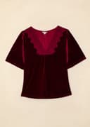 DAKOTA VELOUR TOP - RED