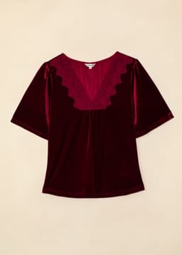 DAKOTA VELOUR TOP - RED
