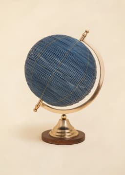 RATTAN GLOBE - TEAL