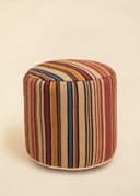 Kilim Round Pouf - RED