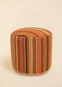 Kilim Round Pouf - MUSTARD