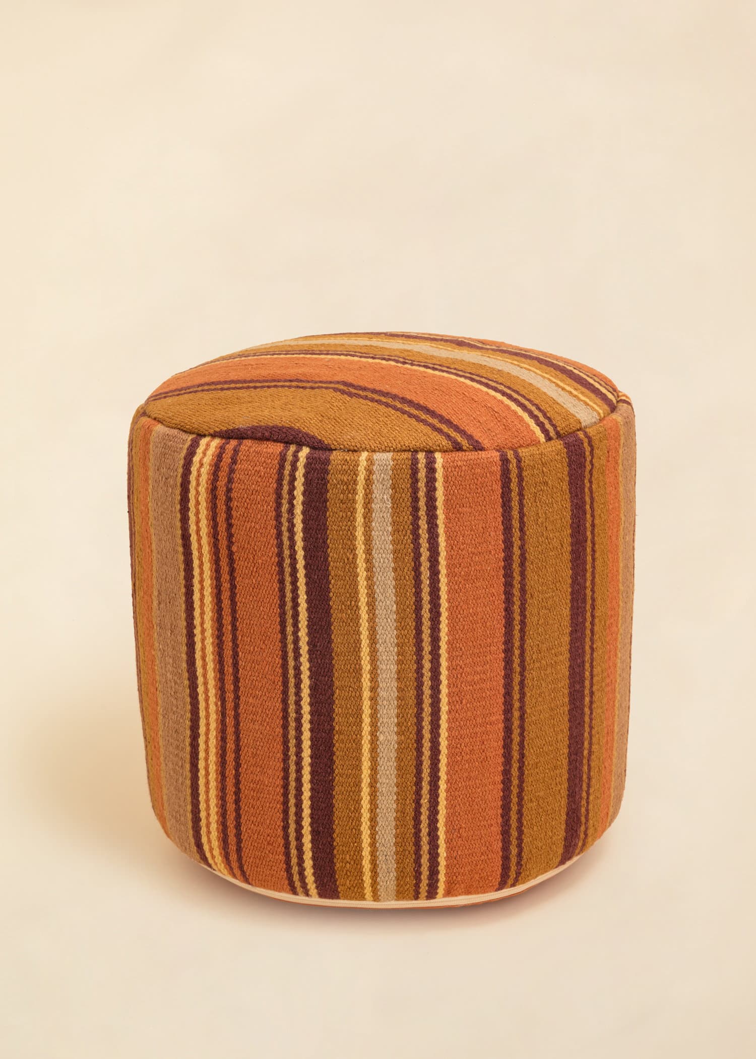 Kilim Rund dekorativ sittpuff - Gul 1 - Indiska