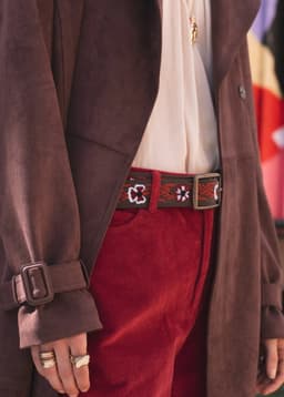 EMBRODERY BELT - BROWN