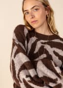 CAJSA JACQUARD SWEATER - BROWN