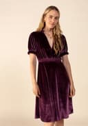 DARIA VELOUR DRESS - WINE