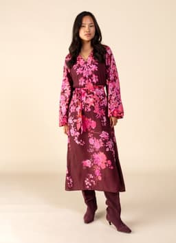 CORINE DRESS - BURGUNDY