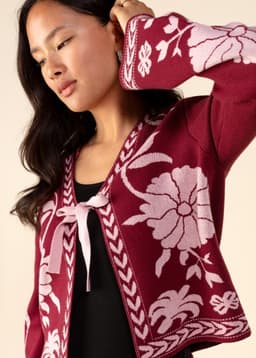 FLORA CARDIGAN - WINE