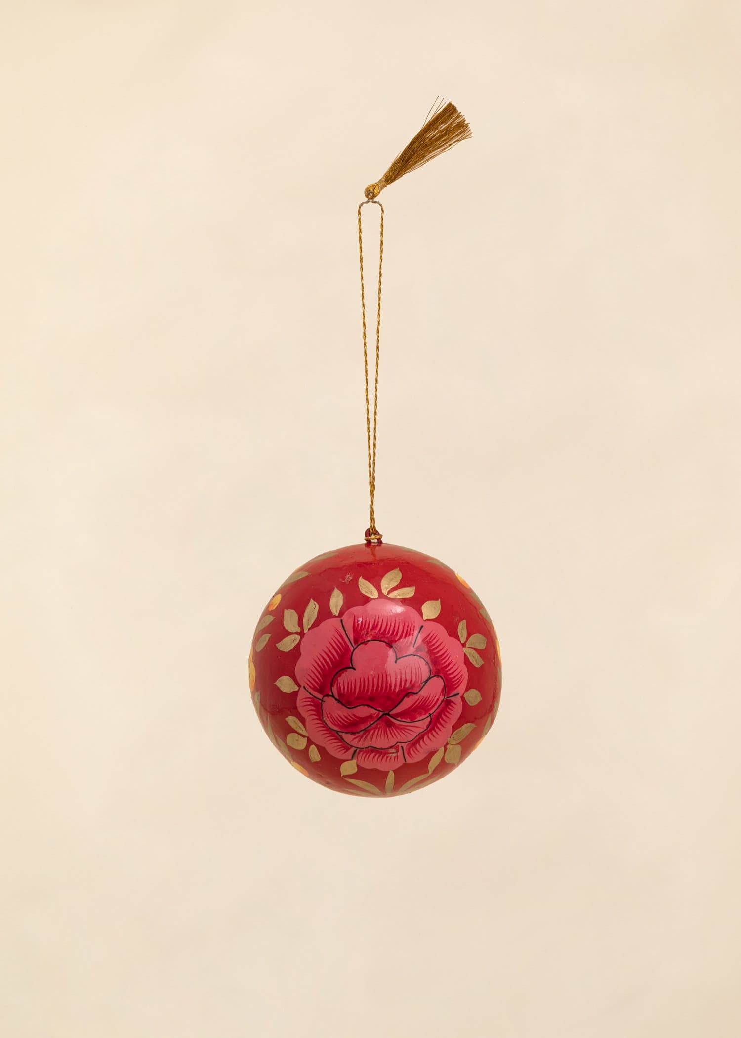 KASHMIR Håndmalt julekule - Rosa 1 - Indiska