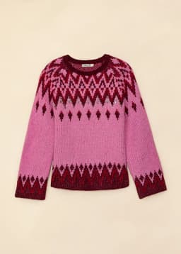 ALEXIS JACQUARD SWEATER - PINK
