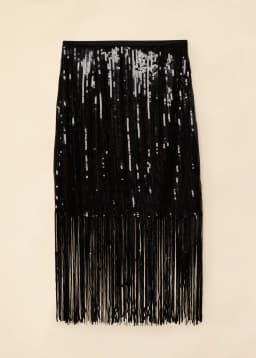 CASSANDRA SEQUIN SKIRT - BLACK