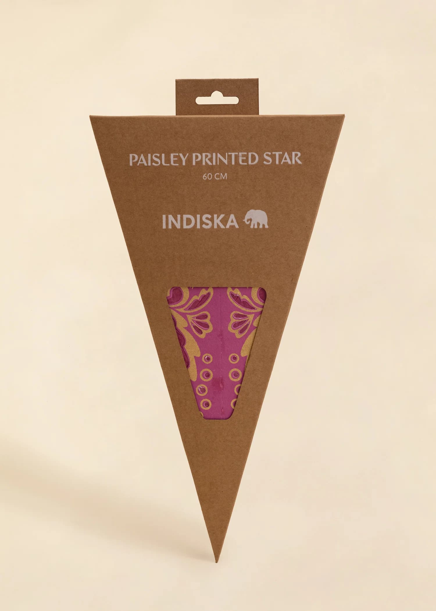 PAISLEY Paisleymönstrad adventsstjärna, 60 cm - Rosa 2 - Indiska