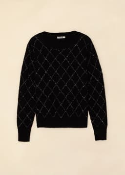 ZAZA SEQUIN SWEATER - BLACK