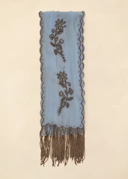 BEADED SCARF - BLUE