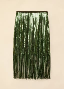 CASSANDRA SEQUIN SKIRT - GREEN