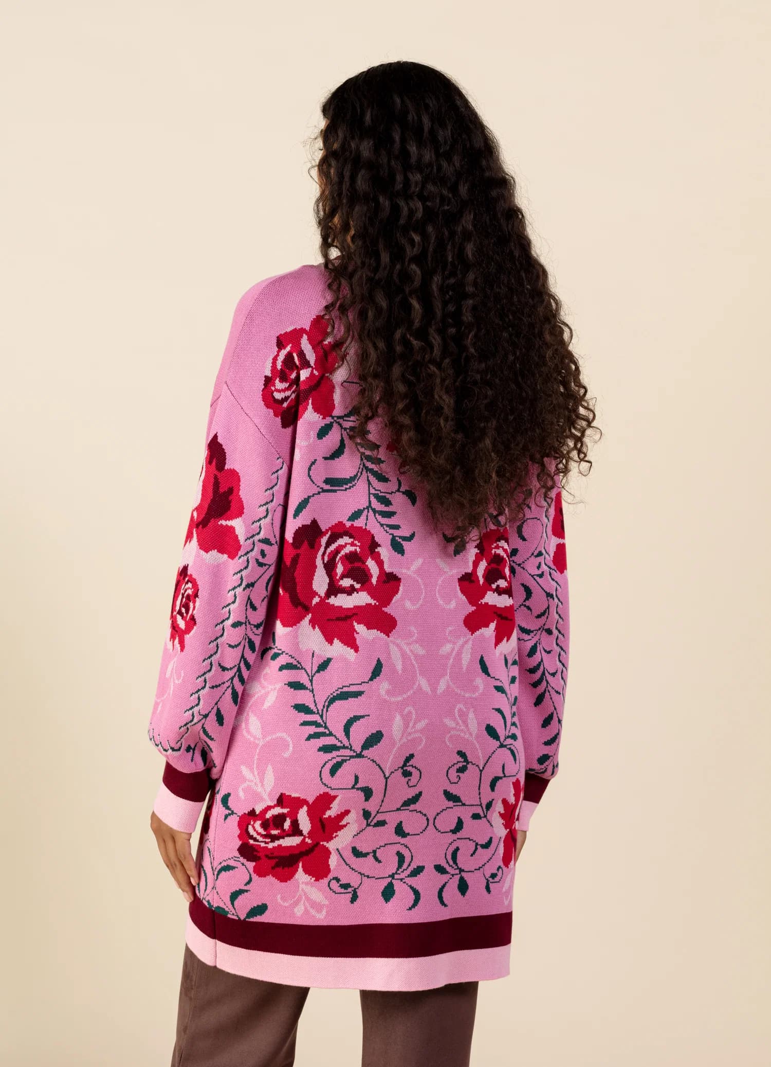 CHRISTY Mønstret cardigan  - Rosa 5 - Indiska