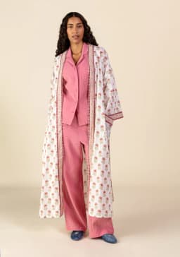 Mira Long Robe - PINK BUTTI