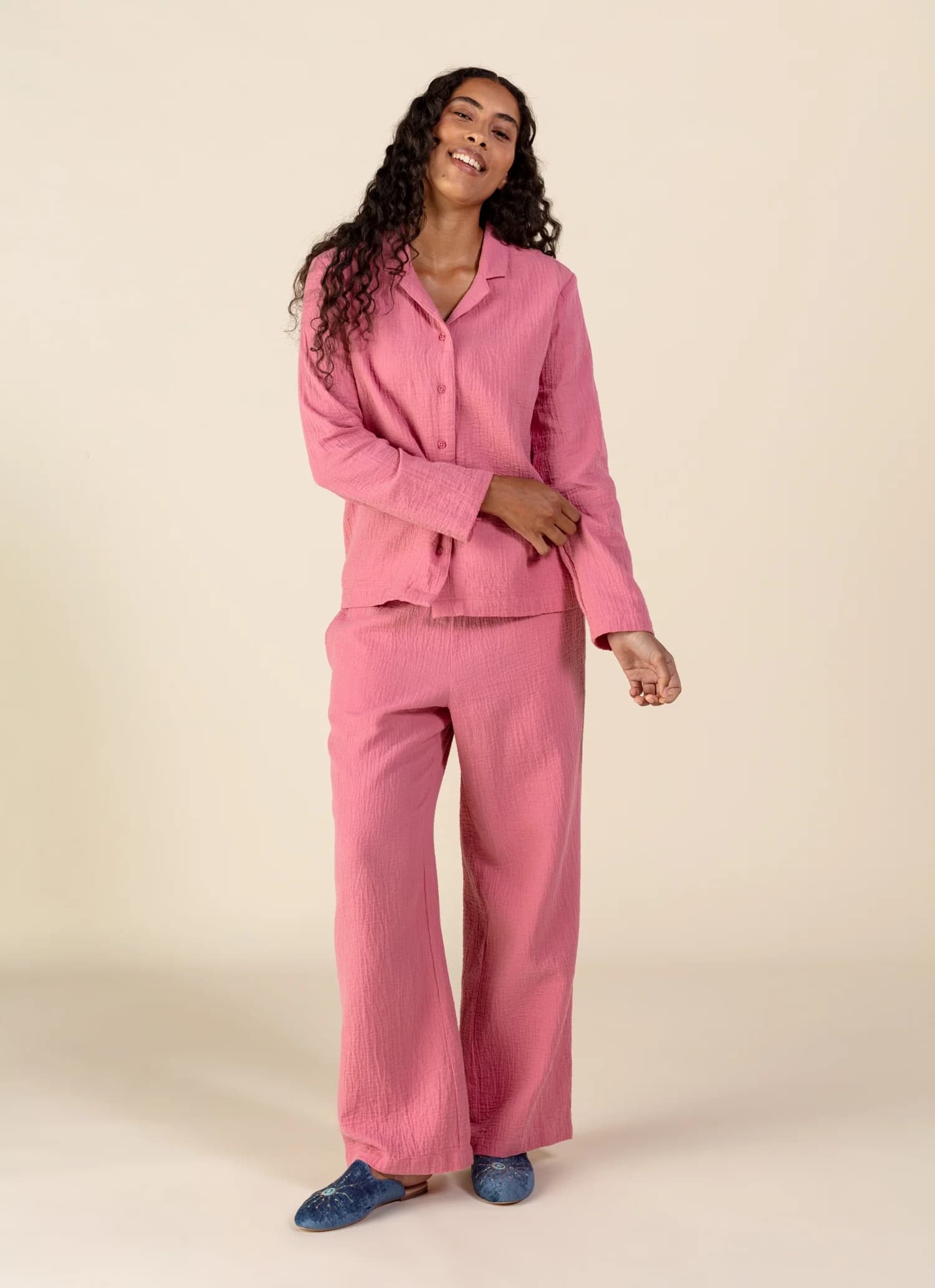 Hazel Pyjamasskjorte - Rosa 2 - Indiska