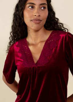 DAKOTA VELOUR TOP - RED
