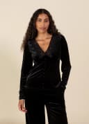 ZUMI LACE LS TOP - Black