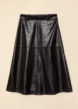 LENA CROC SKIRT - BLACK