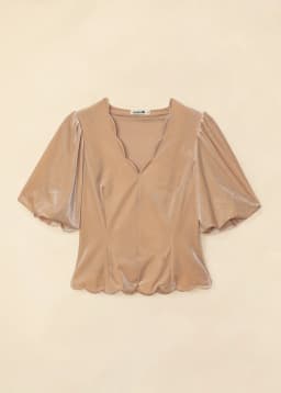 NORA VELOUR TOP - OFFWHITE