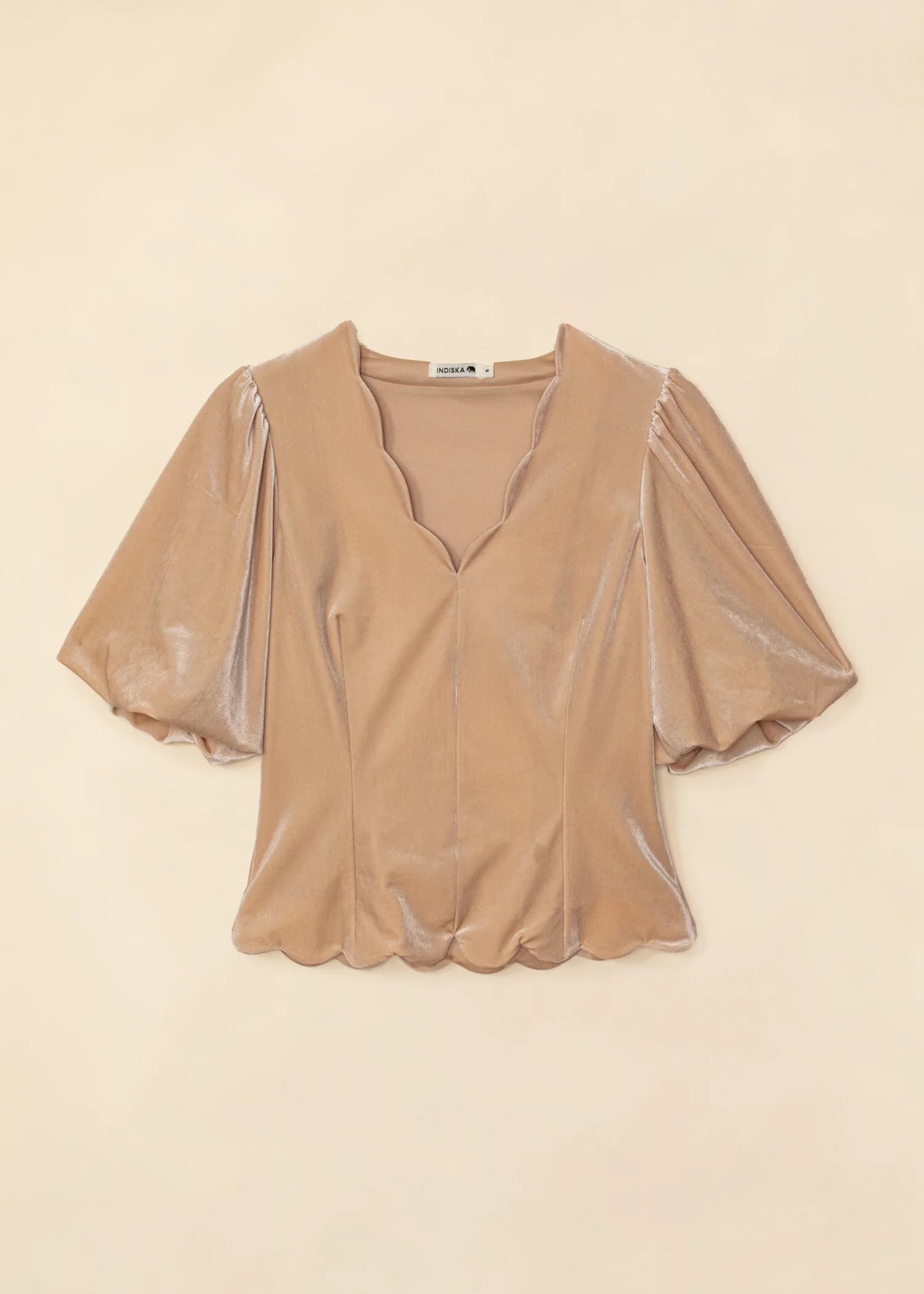 1RA Beige velourtopp - Vit NO - Indiska