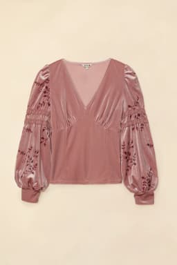 LIORA VELOUR TOP - PINK