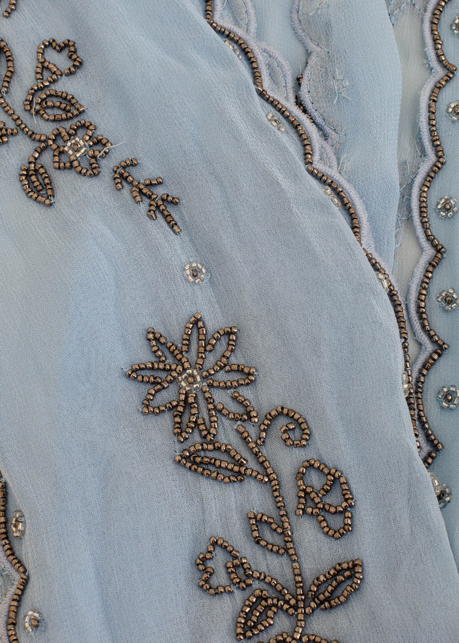 BEADED Brodert skjerf - Blå 3 - Indiska