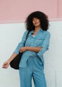 KIENNA SHIRT - MIDBLUE