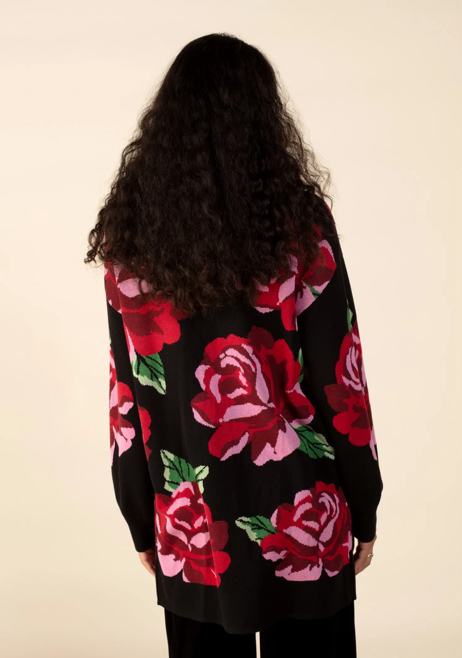 CHRISTY Mønstret cardigan  - Svart 6 - Indiska
