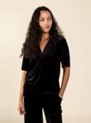 DAKOTA VELOUR TOP - BLACK