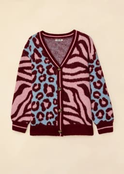 ALBA JACQUARD CARDIGAN - PINK ZEBRA
