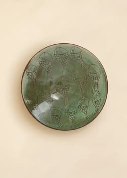 KILIIM SERVING BOWL - GREEN