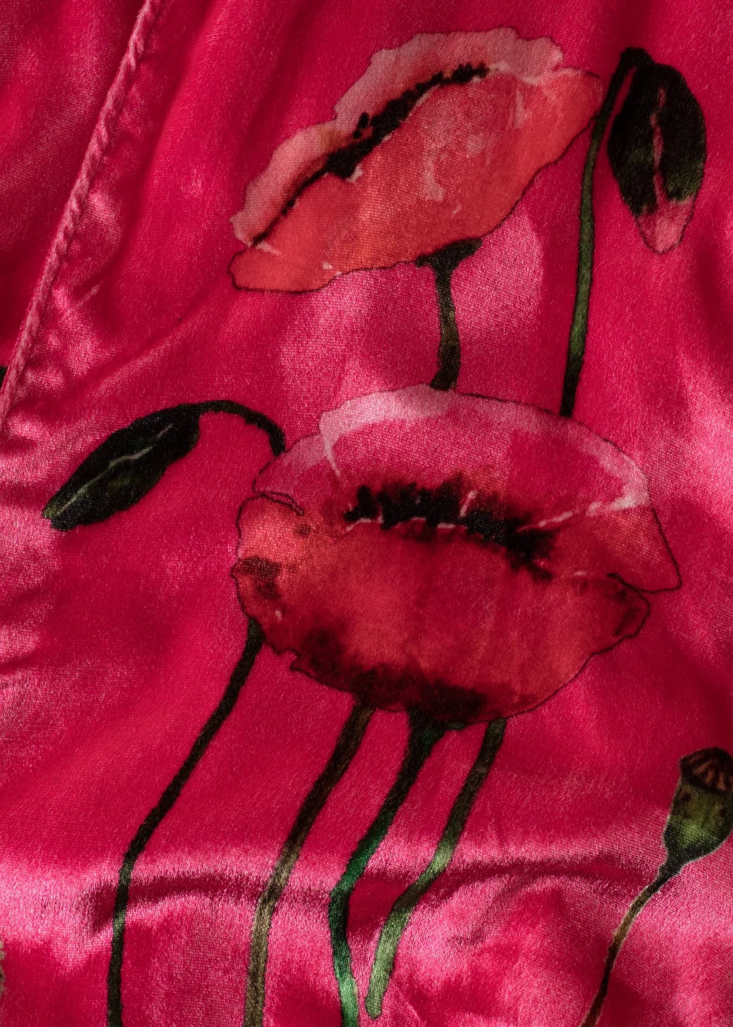 Velvet Lång mönstrad sammetskimono - Rosa 6 - Indiska