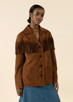 DOLORES SUEDE JACKET - BROWN