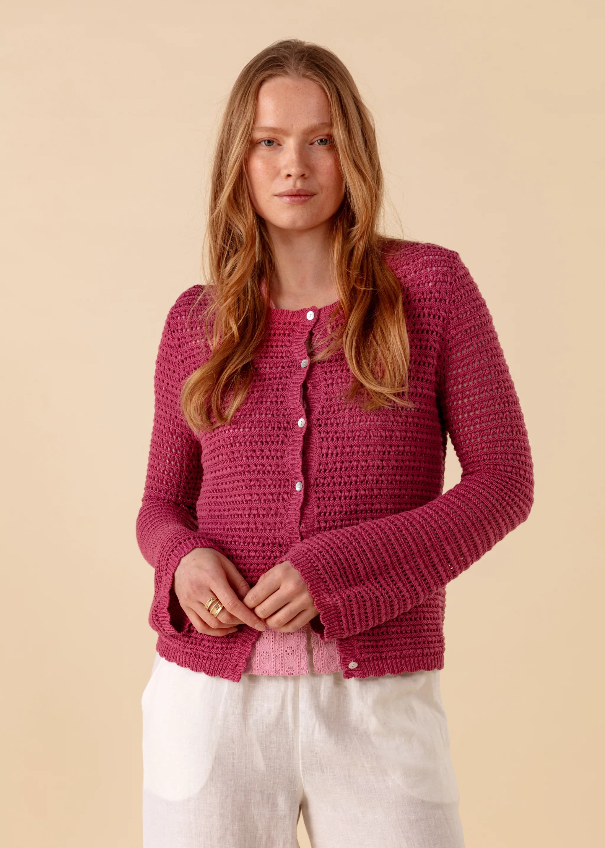 TOVE Blonde cardigan - Rosa 3 - Indiska