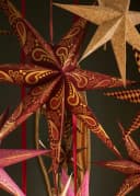 PAISLEY PRINTED STAR L - BURGUNDY