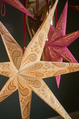 PAISLEY PRINTED STAR L - CREME