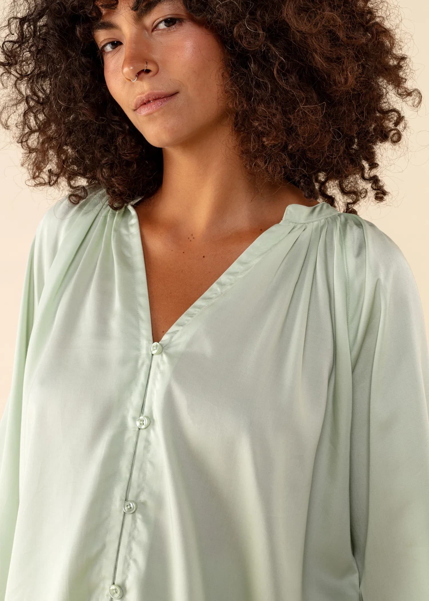 Willow Pyjamasskjorta i modal (TENCEL™) - Grön 4 - Indiska