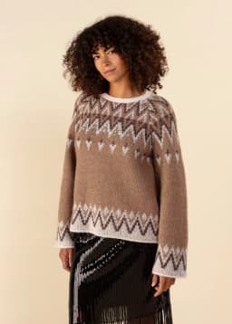 ALEXIS JACQUARD SWEATER - BEIGE