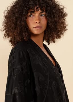 VIVI SHORT KIMONO - SOLID BLACK