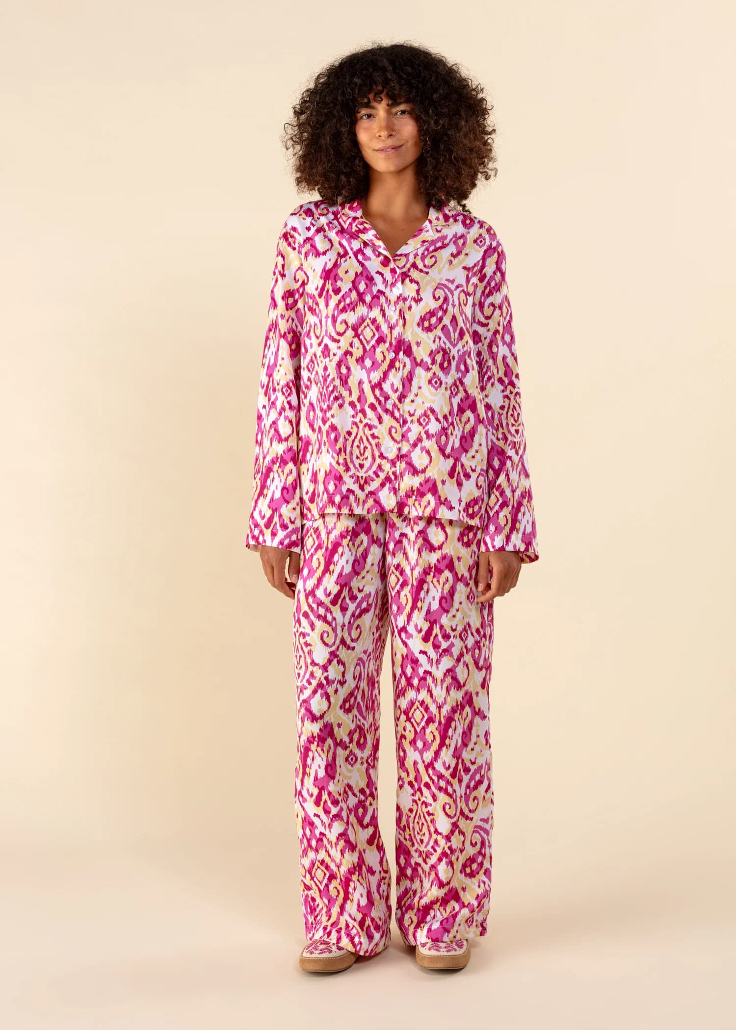Hazel Pyjamasskjorta i Modal (TENCEL™) - Rosa 2 - Indiska