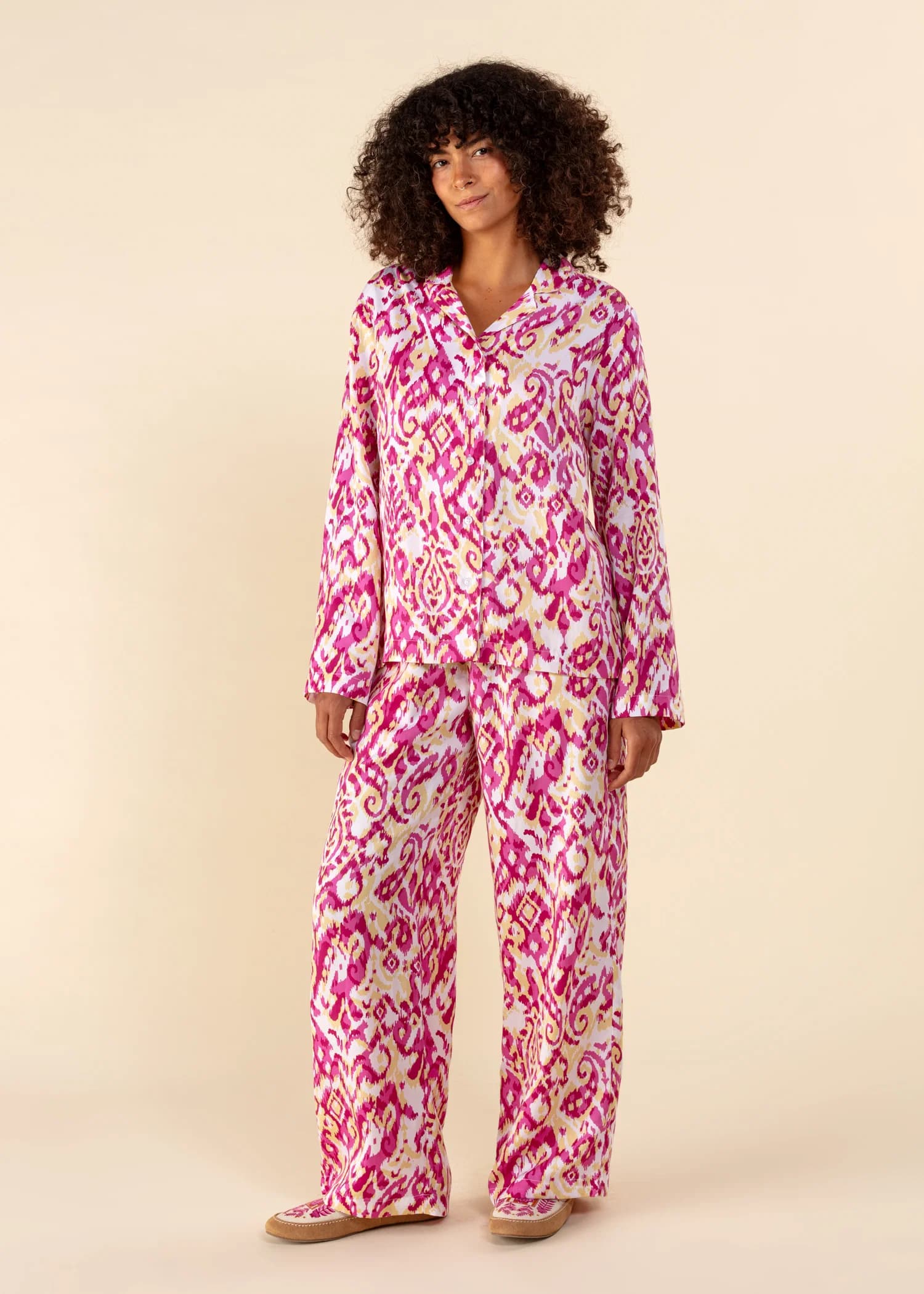 Hazel Pyjamasskjorta i Modal (TENCEL™) - Rosa 4 - Indiska