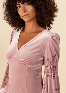 LIORA VELOUR TOP - PINK