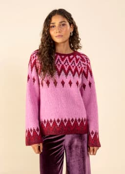 ALEXIS JACQUARD SWEATER - PINK