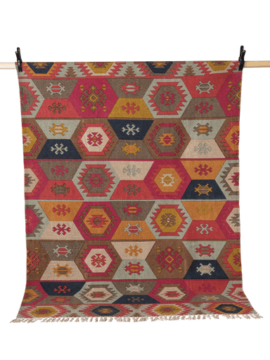 NAVAJO Monivärinen puuvillamatto, 140 x 200 cm - Multi 1 - Indiska