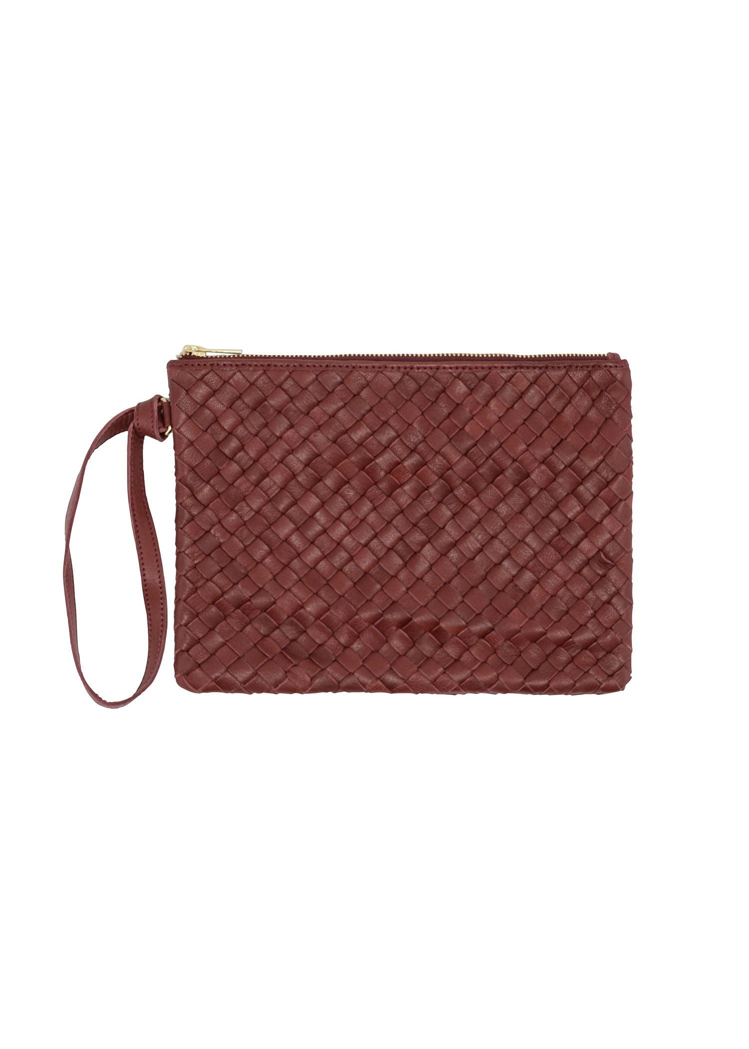 WEAVED CLUTCH - BURGUNDY