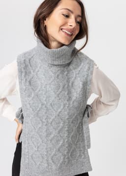 STINA CABLE VEST - GREY
