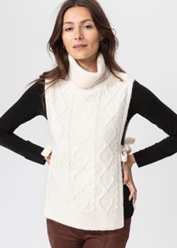 STINA CABLE VEST - BEIGE