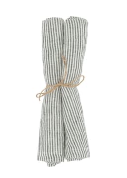 LIN STRIPE NAPKIN - GREENWHITE